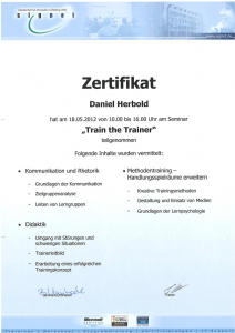 Zertifikat Train-the-Trainer