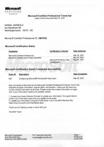 Microsoft Certified Professional (MCP)