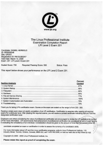 Zertifikats-Report: Linux Professional Institute Certification Level 2 (201)