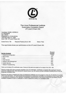 Zertifikats-Report: Linux Professional Institute Certification Level 2 (202)